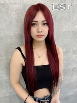 エスト 大阪梅田(EST) レミー100%高級人毛/53cm☆シールエクステ60枚+ブリーチカラー