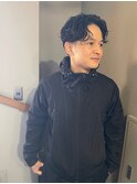 センターパートエッヂパーマ