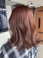 リドル ヘアー 駒生店(Riddle HAIR)&nbsp;やわらか外ハネミディ×艶レッドブラウン