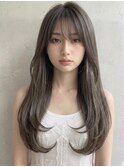 髪質改善ワンホンレイヤー顔周りカットハッシュカットグレージュ