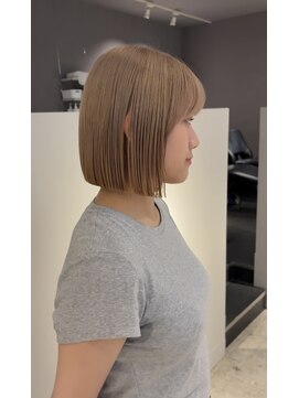 ヘアーエスクールシーユー 枚方T-SITE店(hair S.COEUR×Cu) ミルクティーベージュボブ