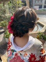 パリスパート2 和装 トップ 波ウェーブ サイド ツイスト シニヨン ヘアアレンジ