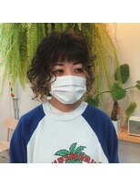 アクセヘアー 町田(acce hair)&nbsp;インナーブリーチのくりくりパーマ
