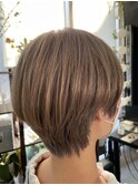【SHARON原宿】マッシュショート×ブリーチありアッシュベージュ