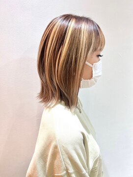 シモキタジャムズ ホワイトベージュハイライト＊デザインカラー/ベージュカラー