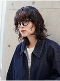 ニュアンスパーマ/切りっぱなしボブ/ミディアム