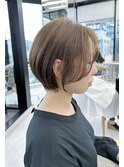 魅力倍増カールシアーカラーショートヘアダークアッシュ