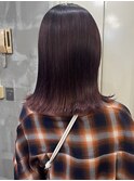 外ハネミディアム　カシスピンク　グラデーション