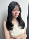 韓国ヘア似合わせレイヤーカット前髪顔周りカット大人美人