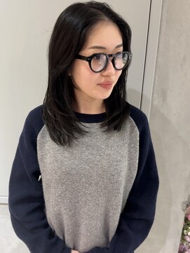 ヨーク(YOKE) 【YOKE】ダークアッシュ暗めカラーグレージュ顔まわりレイヤー