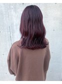 植田まい＊ワインレッドボルドーカラー赤髪カシスカラー