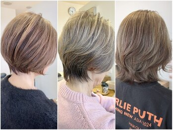 ラック 由比ヶ浜(LUCK)の写真/【大人女性に人気の"白髪ぼかし"で自然な仕上がりへ。おしゃれ×上品なスタイルをご提案します。】