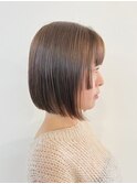 縮毛矯正　質感ストレート　髪質改善カラー　顔まわり　ブリーチ