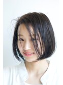 透け感ボブ