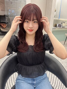 ロンド マーレ 天神大名店(Lond mare) ピンクブラウン/暖色カラー/カシスピンク/韓国ヘア/顔周りカット