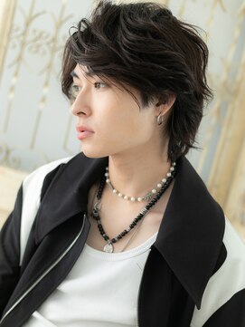 モッズ ヘア 福岡姪浜店(mod's hair) mod's姪浜/アッシュブラックフレンチカジュアルくせ毛風ウルフb