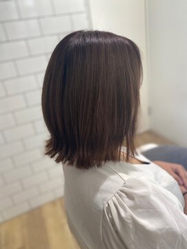 ルシードスタイル グローバルディー 稲毛店(LUCIDO STYLE GLOBAL.D) くびレイヤー/小顔前髪外ハネボブ/ブラウン【稲毛】