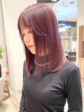 ケーツー あべのキューズモ-ル店(K-two) ブリーチ*カシスピンク*ミディアムレイヤー*フェイスレイヤー