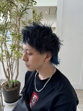 タブー 岐阜店(TABOO) ウルフショートコントラストカラー　ブルーカラー