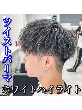 ルースト 心斎橋店(ROOST) マッシュ/ツイストパーマ/ホワイトハイライト