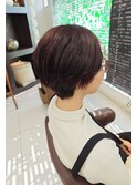 丸みショート×赤みブラウン
