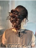 【シニヨン】結婚式銀座お団子カチモリタイトヘアセット