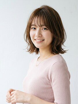 ICH GO向ケ丘遊園店 愛され小顔】透明感ベージュ×大人可愛いレイヤー外ハネボブ