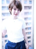 大人かわいい斜めバングひし形耳かけショート【Cloud zero】