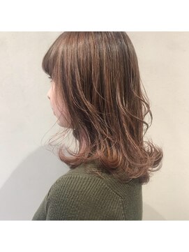 フェンヘアーアイス 中目黒(Fen.hair ici) ミディアム オレンジベージュ ハイライト