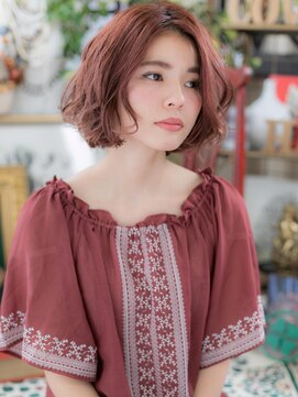 カバーヘア ブリス 戸田公園西口店(COVER HAIR bliss) *bliss戸田公園*個性的カラーでセンターパートくせ毛風ラフボブa