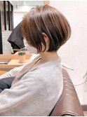 絶壁解消×マロンブラウン×30代40代×ひし形ショート【永田】