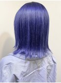 【Lilly渋谷】#ビビッド#ブルーバイオレット#切りっぱなし#ボブ