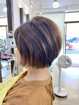 ヘアアーク(HAIR arc) 大人ショート#イヤリングカラー#グレージュ#奏の杜#京成津田沼