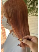 ココルアナ(coco luana) オレンジベージュ/ダブルカラー/髪質改善/切りっぱなしボブ/韓国