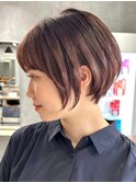 30代40代大人女性/前髪ありショートボブ/ショートヘア/髪質改善