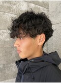 メンズマッシュ波巻きスパイラルパーマ