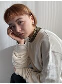 切りっぱなし×オン眉ボブ