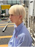 1772渋谷メンズカットハイトーンカラー刈り上げブロンドマッシュ