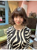柔らかブラウン×ふわふわボブ