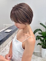 ビームズ トータルビューティー 西中島店(Bee ms Total Beauty) 小顔見せショートベージュカラーブリーチしない透明感カラー
