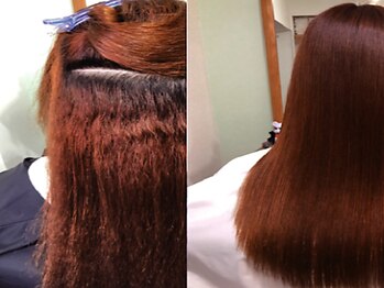 ハナハナプラス(hana hana+)の写真/まっすぐ過ぎない,ニュアンスのある自然に柔らかいストレートが叶う！ダメージレスな施術で美髪へ導きます*