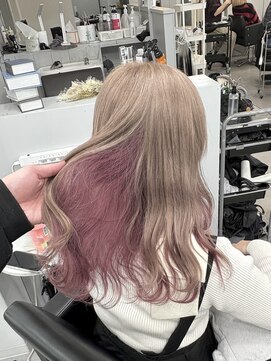 シェイロ(Cielro) ミルクティーカラー×ワインレッドインナーカラー