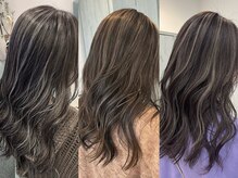 筋感たっぷりなハイライトカラーも大人気！デザインでも可愛いく白髪などのお悩みも解決できます☆