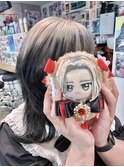 18TRIP 鹿礼光 ウルフカット ホワイトベージュ ルーツカラー