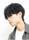 men's/メンズ/ブルーブラック/フェザーパーマ/サーフカール/原宿