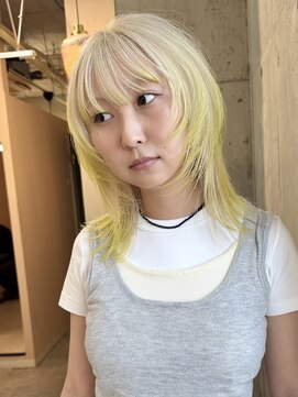 ラニヘアサロン(lani hair salon) ブロンド/裾カラー/イエロー/デザイン/ハイトーン/ケアブリーチ