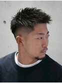 MEN'S/アップバングショート×フェード/短髪フェード