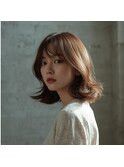 外はねボブブリーチなし透明感カラー