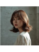 アンサ 城陽寺田店(ANSA)&nbsp;外はねボブブリーチなし透明感カラー