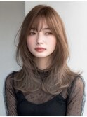 ハッシュカットミディアムレイヤーシャギー韓国ヘア